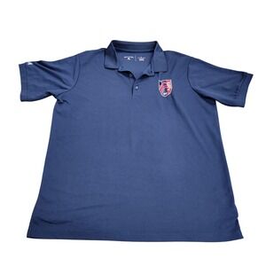 St Louis City SC Shirt Mens Large Blue MLS Soccer Antigua Polo Short Sleeve